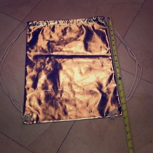 Gold Drawstring Backpack. New